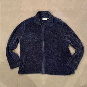 Navy Blue Zip-Up Sweater
